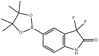 3,3-二氟-5-(4,4,5,5-四甲基-1,3,2-二硼戊环-2-基)二氢吲哚-2-酮 结构式