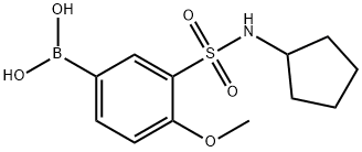 (3-(N-环戊基氨磺酰)-4-甲氧苯基)硼酸 结构式