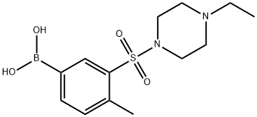 3-((4-乙基哌嗪-1-基)磺酰)-4-甲基苯基)硼酸 结构式