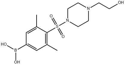 (4-((4-(2-羟基乙基)哌嗪-1-基)磺酰)-3,5-二甲基苯基)硼酸 结构式