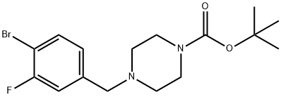 叔-丁基 4-(4-溴-3-氟苯甲基)哌嗪-1-羧酸酯 结构式