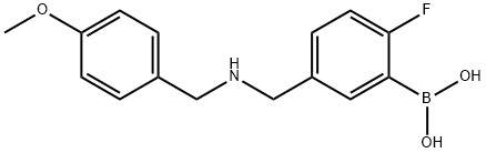 (2-氟-5-(((4-甲氧苄基)氨基)甲基)苯基)硼酸 结构式
