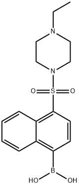 (4-((4-乙基哌嗪-1-基)磺酰)萘-1-基)硼酸 结构式