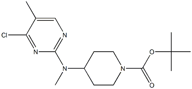 4-[(4-氯-5-甲基-嘧啶-2-基)-甲基-氨基]-哌啶-1-羧酸叔丁基酯 结构式
