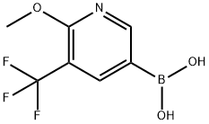 (6-甲氧基-5-(三氟甲基)吡啶-3-基)硼酸 结构式