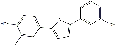 3-(5-(4-羟基-3-甲基苯基)噻吩-2-基)苯酚 结构式