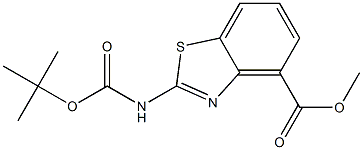 2-tert-ButoxycarbonylaMino-benzothiazole-4-carboxylic acid Methyl ester 结构式