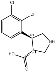 (+/-)-trans-4-(2,3-dichloro-phenyl)-pyrrolidine-3-carboxylic acid 结构式