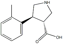 (+/-)-trans-4-(2-Methyl-phenyl)-pyrrolidine-3-carboxylic acid 结构式