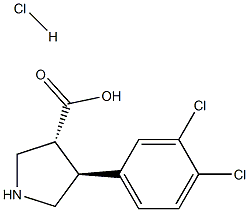 (+/-)-trans-4-(3,4-dichloro-phenyl)-pyrrolidine-3-carboxylic acid-HCl 结构式