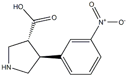 (+/-)-trans-4-(3-nitro-phenyl)-pyrrolidine-3-carboxylic acid 结构式