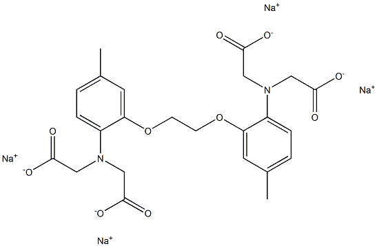 1,2-双(2-氨基5-甲基苯氧基)乙烷-N,N,N`,N`-四乙酸四钠 结构式