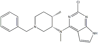 N-((3S,4S)-1-苄基-4-甲基哌啶-3-基)-2-氯-N-甲基-7H-吡咯并[2,3-D]嘧啶-4-胺 结构式