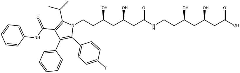 (3R,5R)-7-((3R,5R)-7-(2-(4-fluorophenyl)-5-isopropyl-3-phenyl-4-(phenylcarbamoyl)-1H-pyrrol-1-yl)-3,5-dihydroxyheptanamido)-3,5-dihydroxyheptanoicaci