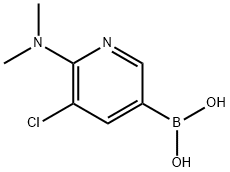 5-氯-6-(二甲氨基)吡啶-3-基硼酸 结构式