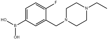 3-((4-乙基哌嗪-1-基)甲基)-4-氟苯基硼酸 结构式