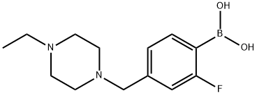 4-((4-乙基哌嗪-1-基)甲基)-2-氟-苯基硼酸 结构式