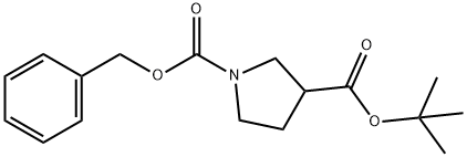 1-CBZ-吡咯烷-3-甲酸叔丁酯 结构式