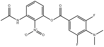 3-acetaMido-2-nitrophenyl 4-(diMethylaMino)-3,5-difluorobenzoate 结构式