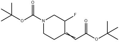 tert-butyl 4-(2-tert-butoxy-2-oxoethylidene)-3-fluoropiperidine-1-carboxylate 结构式