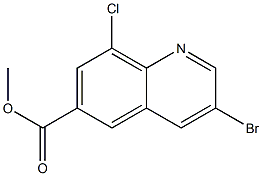 3-溴-8-氯-6-喹啉甲酸甲酯 结构式