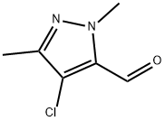 4-氯-1,3-二甲基-1H-吡唑-5-甲醛 结构式