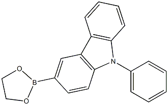 3-(1,3,2- 硼酸频哪醇酯-2-基)-9-苯基-9H-咔唑 结构式