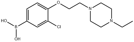 3-氯-4-(2-(4-乙基哌嗪-1-基)乙氧基)苯基)硼酸 结构式