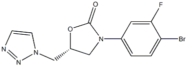 (R)-5-((1H-1,2,3-triazol-1-yl)Methyl)-3-(4-broMo-3-fluorophenyl)oxazolidin-2-one 结构式