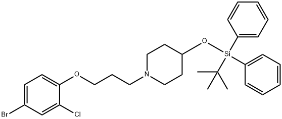 1-(3-(4-溴-2-氯苯氧基)丙基)-4-((叔-丁基二苯基甲硅烷基)氧代)哌啶 结构式