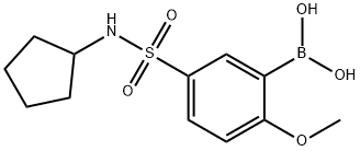 (5-(N-环戊基氨磺酰)-2-甲氧苯基)硼酸 结构式