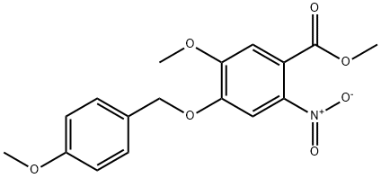5-甲氧基-4-((4-甲氧基苄基)氧基)-2-硝基苯甲酸甲酯 结构式