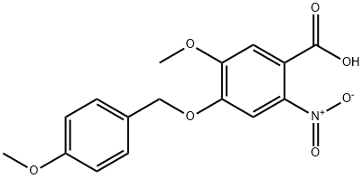 5-甲氧基-4-((4-甲氧基苄基)氧基)-2-硝基苯甲酸 结构式