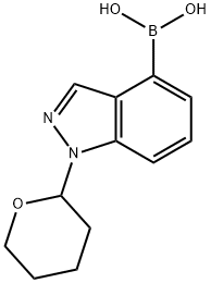 1-(四氢-2H-吡喃-2-基)-1H-吲唑-4-基-4-硼酸 结构式