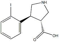 (+/-)-trans-4-(2-iodo-phenyl)-pyrrolidine-3-carboxylic acid 结构式