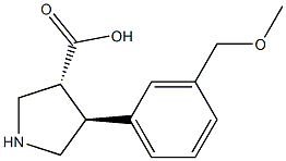 (+/-)-trans-4-(3-MethoxyMethyl-phenyl)-pyrrolidine-3-carboxylic acid 结构式