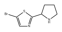 5-溴-2-(吡咯烷-2-基)噻唑 结构式