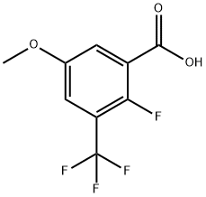 2-氟-5-甲氧基-3-(三氟甲基)苯甲酸 结构式