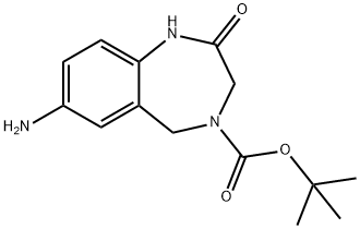 7-氨基-2-氧代-4-BOC-2,3,4,5-四氢-1H-苯并[E][1,4]二氮杂草 结构式
