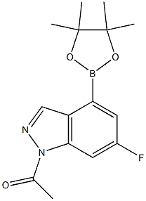 1-[6-Fluoro-4-(4,4,5,5-tetraMethyl-[1,3,2]dioxaborolan-2-yl)-indazol-1-yl]-ethanone 结构式