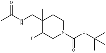 tert-butyl 4-(acetaMidoMethyl)-3-fluoro-4-Methylpiperidine-1-carboxylate 结构式