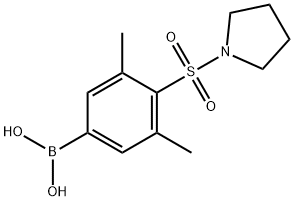 (3,5-二甲基-4-(吡咯烷-1-基磺酰)苯基)硼酸 结构式