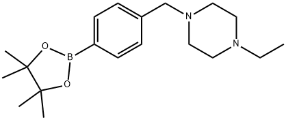 1-乙基-4-(4-(4,4,5,5-四甲基-1,3,2-二噁硼戊环-2-基)苯甲基)哌嗪 结构式