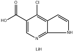 4-氯-1H-吡咯并[2,3-B]吡啶-5-羧酸锂 结构式