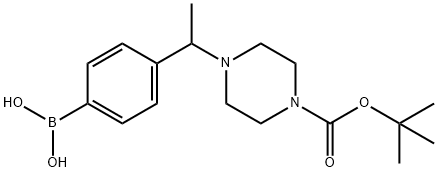 (4-(1-(4-(叔-丁氧基羰基)哌嗪-1-基)乙基)苯基)硼酸 结构式