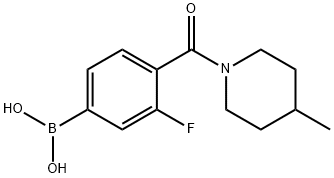 3-氟-4-(4-甲基哌啶-1-羰基)苯基硼酸 结构式