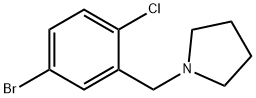 1-(5-溴-2-氯苯甲基)吡咯烷 结构式