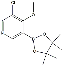 3-氯-4-甲氧基-5-(4,4,5,5-四甲基-1,3,2-二氧杂环戊硼烷-2-基)吡啶 结构式