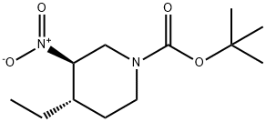 Cis-tert-butyl 4-ethyl-3-nitropiperidine-1-carboxylate 结构式