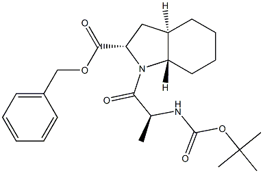 (2S,3aR,7aS)-1-[(2S)-2-[tert-ButyloxycarbonylaMino]-1-oxopropyl]octahydro-1H-indole-2-carboxylic Acid Benzyl Ester 结构式